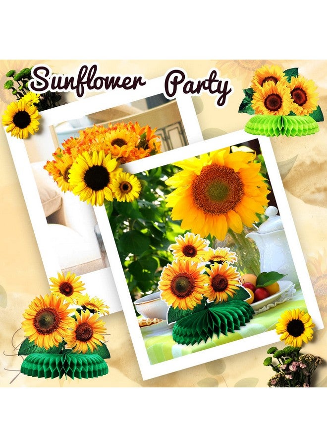 12 Pcs Sunflower Honeycomb Centerpieces Sunflower Party Table Decorations Table Toppers Sun Flowers Party Supplies For Sunflower Themed Party Baby Shower Birthday Wedding