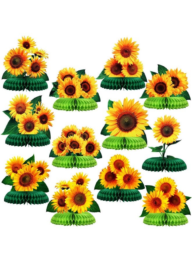 12 Pcs Sunflower Honeycomb Centerpieces Sunflower Party Table Decorations Table Toppers Sun Flowers Party Supplies For Sunflower Themed Party Baby Shower Birthday Wedding