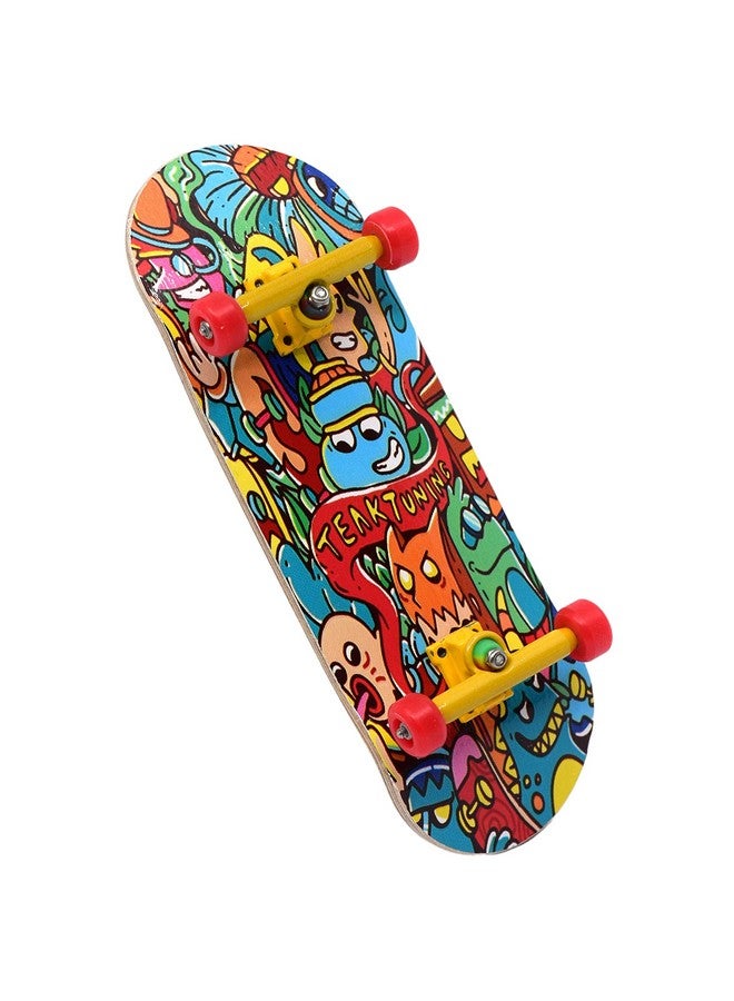 Complete Fingerboard Bubble Bushings & Monsters Edition Premium Heat Transfer Graphic Pro Shape & Size Bearing Wheels Pro Trucks 61A Pro Duro Bushings 32Mm X 97Mm Deck