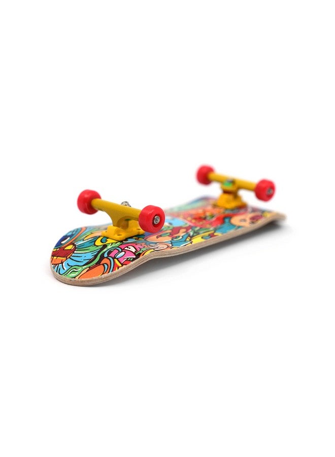 Complete Fingerboard Bubble Bushings & Monsters Edition Premium Heat Transfer Graphic Pro Shape & Size Bearing Wheels Pro Trucks 61A Pro Duro Bushings 32Mm X 97Mm Deck