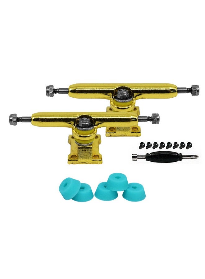 Fingerboard Prodigy Trucks With Upgraded Tuning Gold 34Mm Width Professional Shape Appearance & Components Includes Pro Duro 61A Bubble Bushings