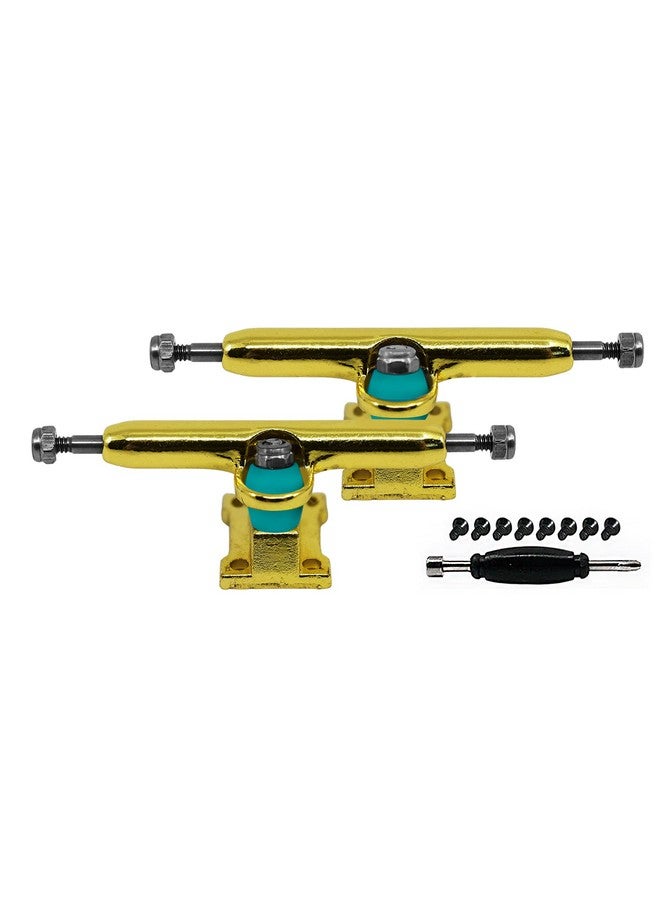 Fingerboard Prodigy Trucks With Upgraded Tuning Gold 34Mm Width Professional Shape Appearance & Components Includes Pro Duro 61A Bubble Bushings