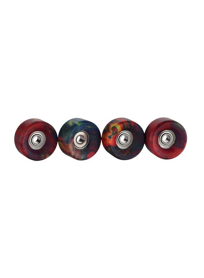 Apex 61D Urethane Fingerboard Wheels Slim Bowl Shaped 7.5Mm Diameter Abec9 Stealth Bearings Made In The Usa Tie Dye Swirl Colorway