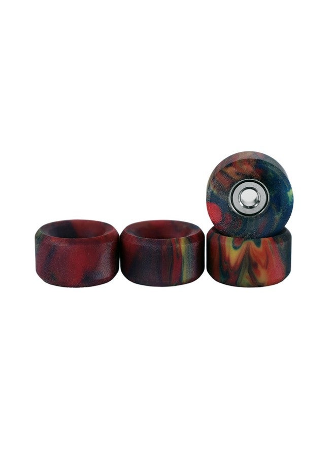 Apex 61D Urethane Fingerboard Wheels Slim Bowl Shaped 7.5Mm Diameter Abec9 Stealth Bearings Made In The Usa Tie Dye Swirl Colorway