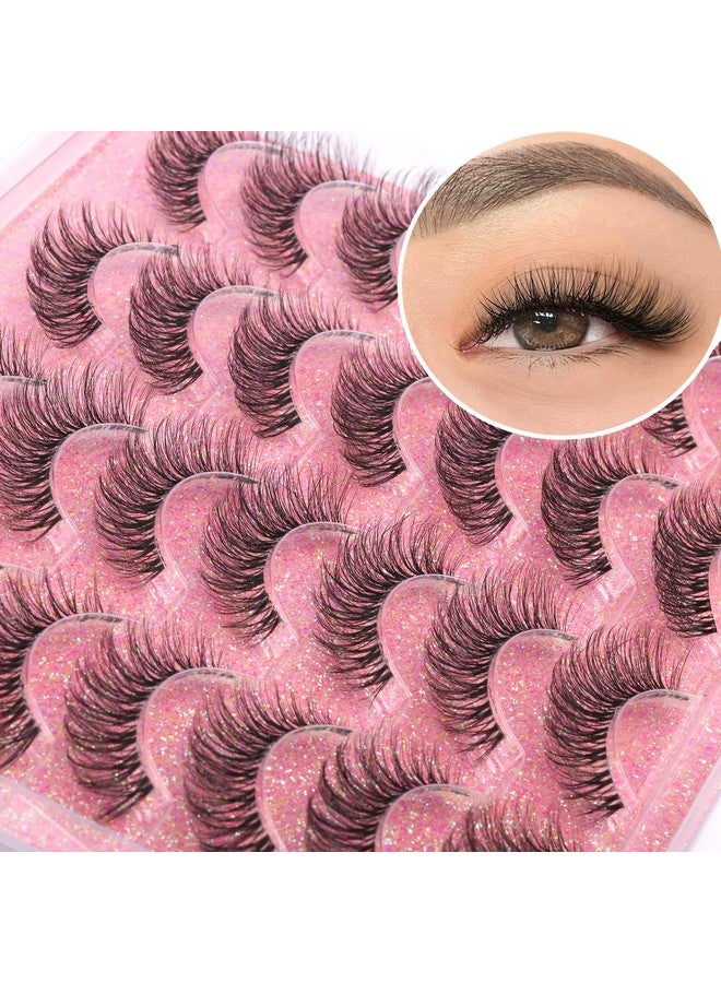 14Mm Lashes Natural Look Wispy Eyelashes Fluffy Faux Mink Lashes Clear Band Short Natural False Lashes Cat Eye Daily Soft Strip Lashes Pack By Kiromiro