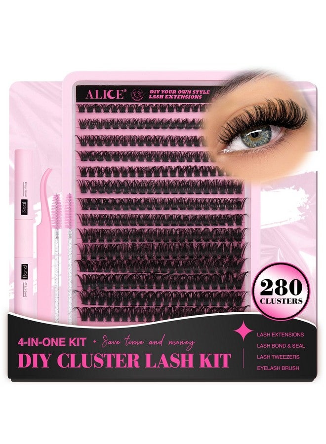 Diy Eyelash Extension Kit D Curl Fluffy Wispy Lash Clusters Individual Lashes Lash Extension Kit With Lash Bond And Seal Applicator Tool For Self Application At Home (80P280Pcsmix1016Mm0.07D)