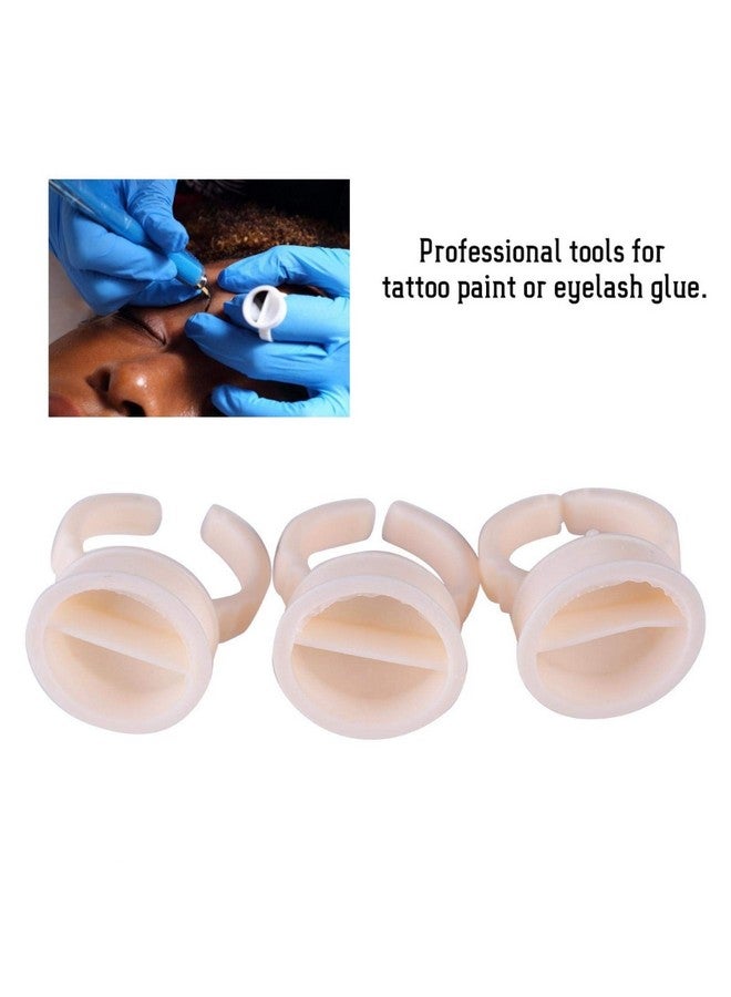 100 Pieces Cup Rings Glue Ringssilicone Semipermanent Rings Nail Art Adhesive Glue Holders Palette For For Eyelash Extension Nail Art (L)