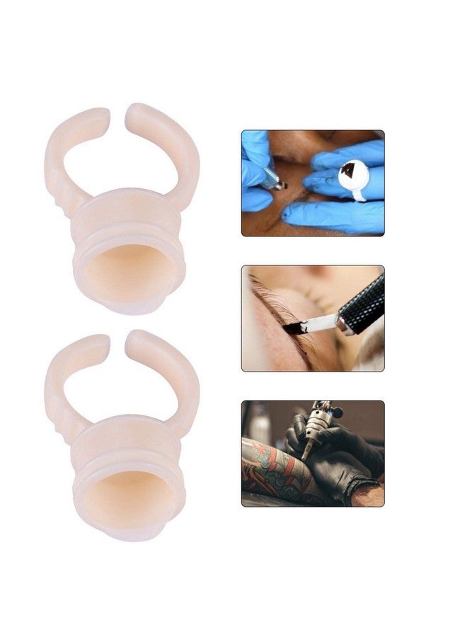 100 Pieces Cup Rings Glue Ringssilicone Semipermanent Rings Nail Art Adhesive Glue Holders Palette For For Eyelash Extension Nail Art (L)