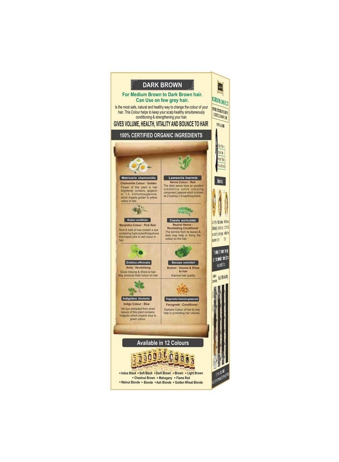 100% Botanical Dark Brown Hair Color Dermatologist Recommended Safe For Pregnent & Lactating Mother (120G)