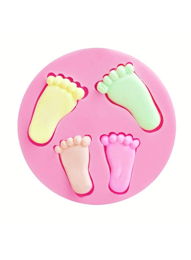 2Pcs Pretty Baby Feet Fondant Moldbaby Shower Mold For Sugarcraft Cake Decoration Cupcake Topper Fondantcandy Pudding Ice Cream Soap Jewelry Polymer Clay Crafting Projects