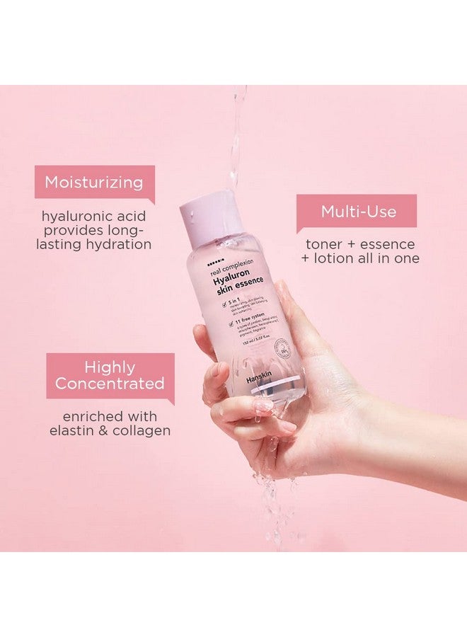 Real Complexion Hyaluron Skin Essence Hydrating Toner For Dry Dull Sensitive Skin Hyaluron Acid Collagen Moisturizing Glowing Parabenfree Korean Skin Care For Face [10.14 Fl. Oz.]