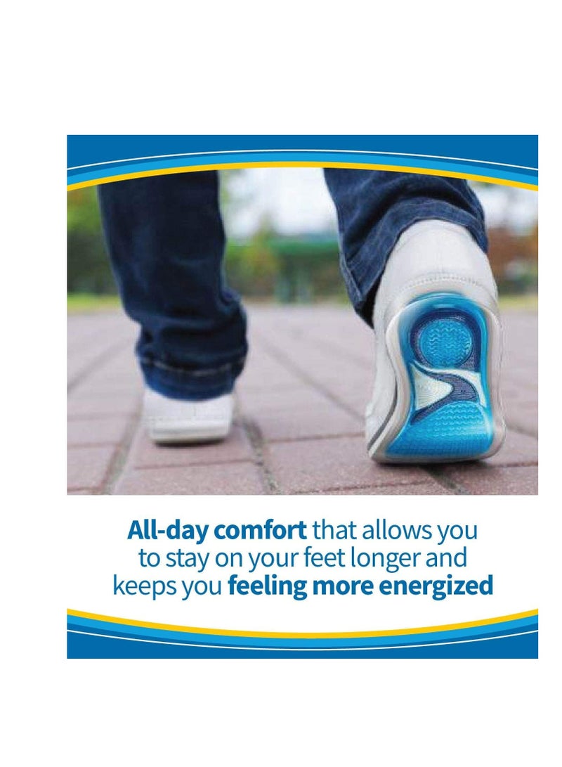 Dr. Scholl's Energizing Comfort Everyday Insoles with Massaging Gel®, On Feet All-Day, Shock Absorbing, Arch Support,Trim Inserts to Fit Shoes, Men's Size 8-14, 1 Pair