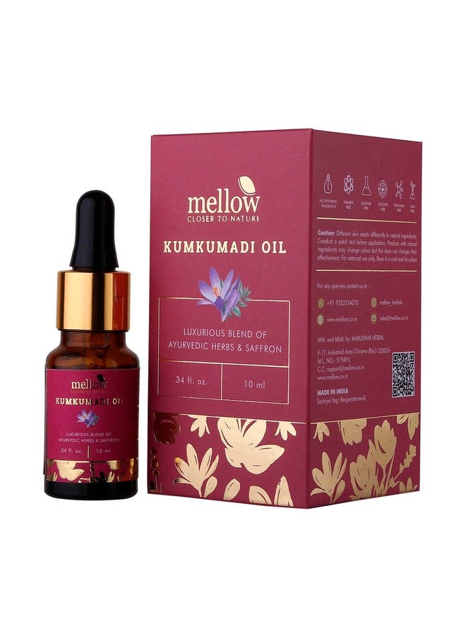 Kumkumadi Face Oil For Glowing Skin & Deep Nourishment Tailam Extracted From Pure Ayurvedic 24 Herbs & Kesar Reduces Pigmentation Fine Lines & Wrinkles Chemical Free [10Ml]