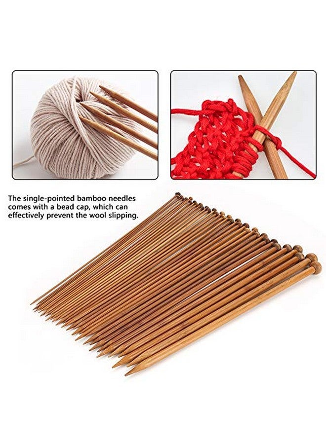 36Pcs Knitting Needles Set Single Point Carbonized Knitting Needles 0.21Cm Sizes