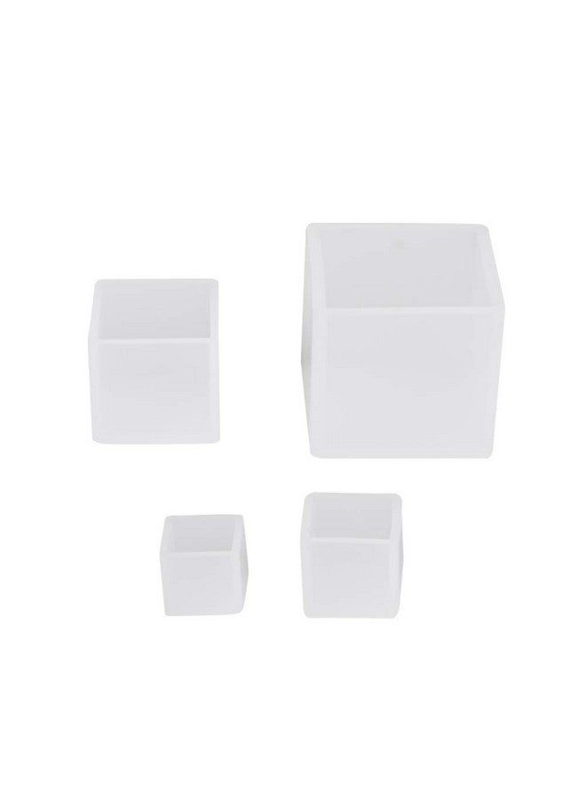 Resin Silicone Set4 Pcs Different Sizes Cube Silicone Resin Casting For Diy Ornaments Crafts