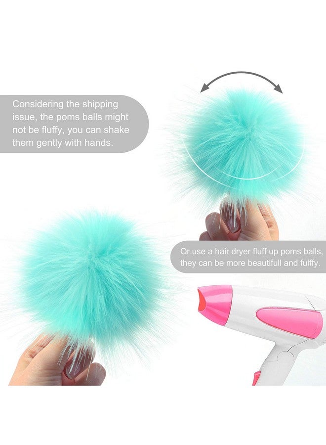 24 Pieces Faux Fox Fur Pom Pom Balls Diy Fur Fluffy Pom Pom With Elastic Loop For Hats Keychains Scarves Gloves Bags Charms Knitting Accessories (Multicolor)