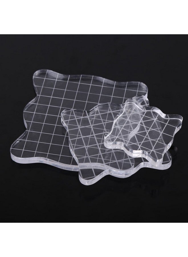 Acrylic Clear Stamping Blocks With Gridtransparent Stamp Blocks Pad For Scrapbooking Color Stamping Process Essential Tools(10 * 10Cm)