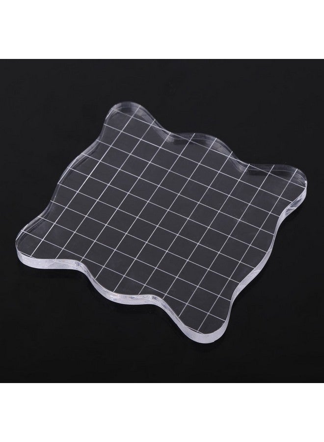 Acrylic Clear Stamping Blocks With Gridtransparent Stamp Blocks Pad For Scrapbooking Color Stamping Process Essential Tools(10 * 10Cm)