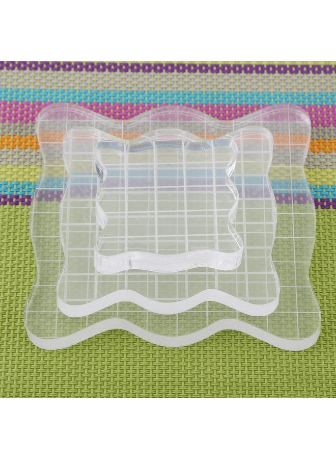 Acrylic Clear Stamping Blocks With Gridtransparent Stamp Blocks Pad For Scrapbooking Color Stamping Process Essential Tools(10 * 10Cm)