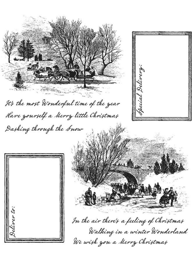 Cling Rbbr Stamp Set Hdy Scenic Holiday