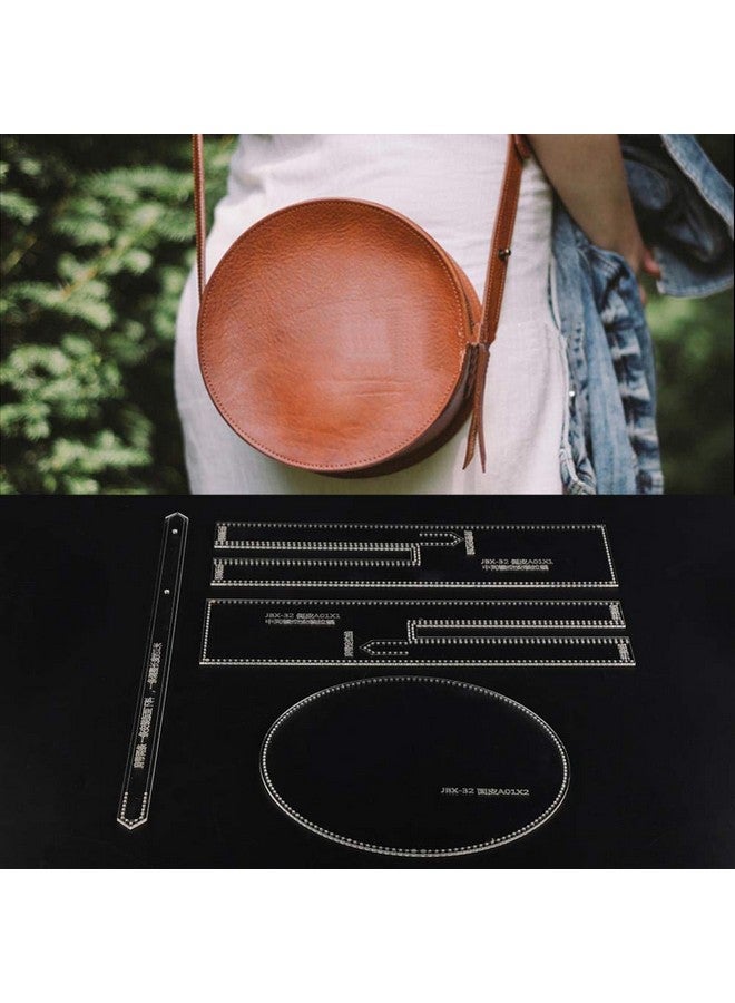 Leather Craft Clear Acrylic Shoulder Bag Round Bag Pattern Stencil Template