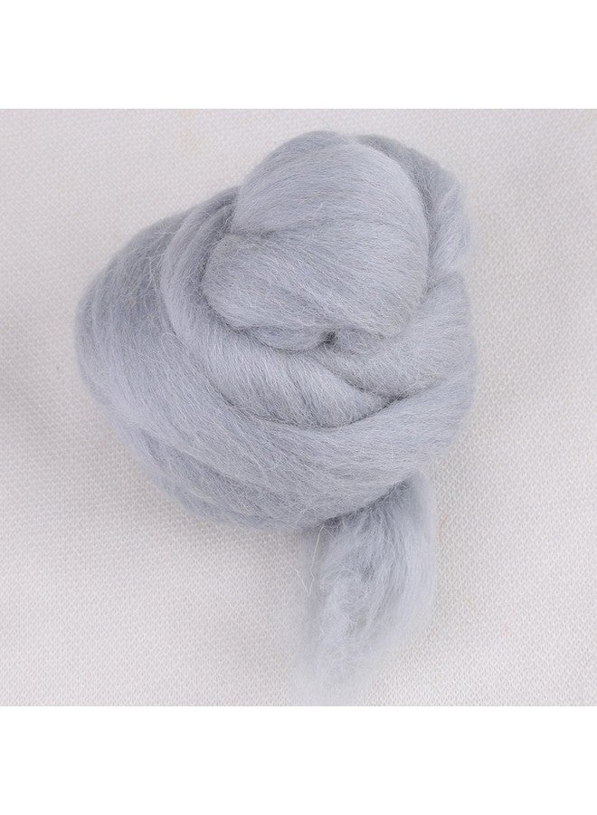 8Colors 55G Colored Needle Felting Wool Roving Spinning Sewing Trimming Handiwork Material To Create Something Of Novelty(78Grey)