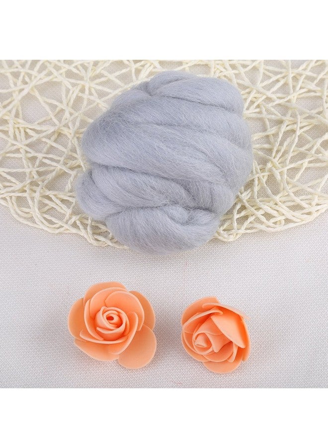 8Colors 55G Colored Needle Felting Wool Roving Spinning Sewing Trimming Handiwork Material To Create Something Of Novelty(78Grey)