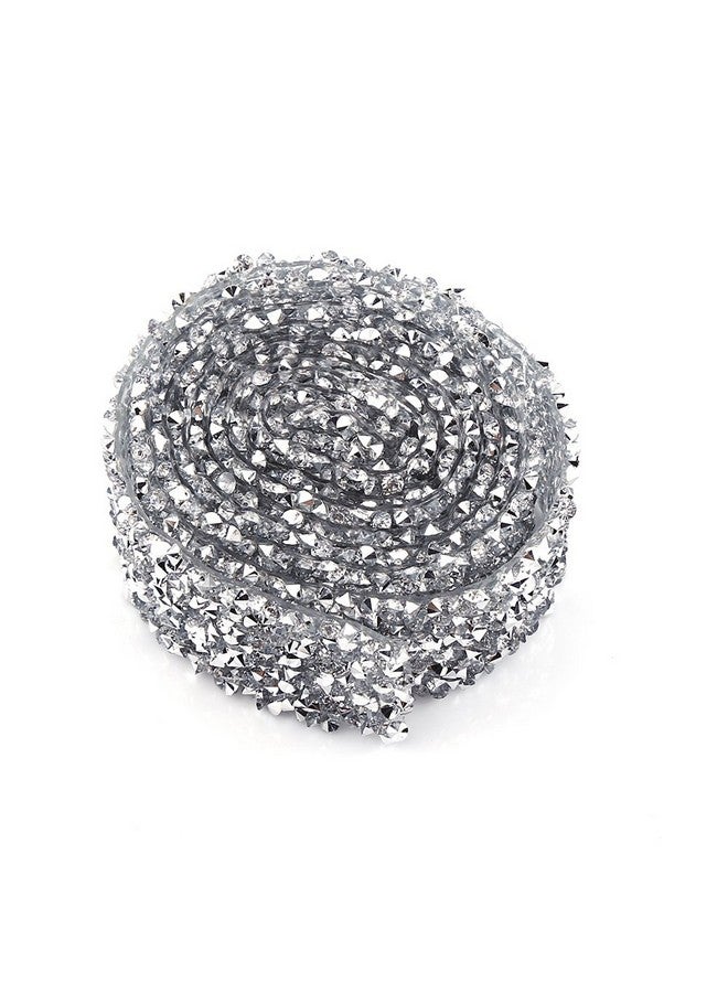 Glitter Tape Sparkle Tape Shiny Masking Rhinestone Tape Adhesive Diy Tape Crafts Gift Tape For School Office Home Decoration And Kid Projects (Silver)