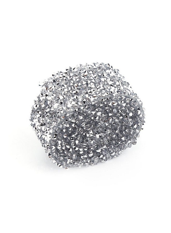 Glitter Tape Sparkle Tape Shiny Masking Rhinestone Tape Adhesive Diy Tape Crafts Gift Tape For School Office Home Decoration And Kid Projects (Silver)