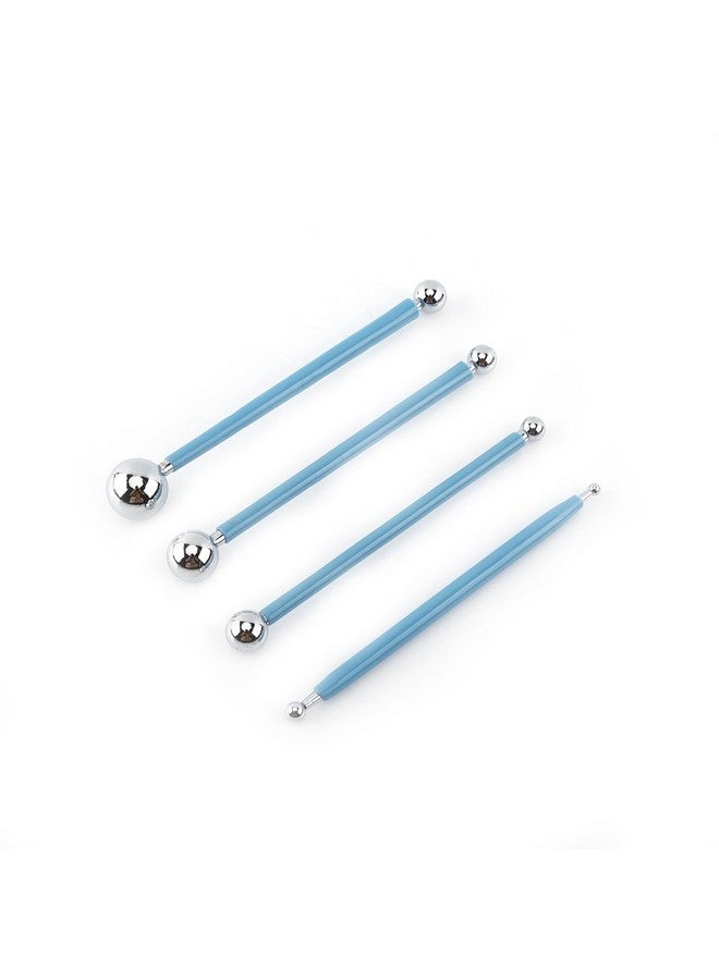 4 Pcs Modeling Ball Tools Double Ended 8 Ball Stainless Steel Dotting Modeling Tools Clay Indentation Diy Ceramics Pottery Carving Tool Embossing Sculpting Set