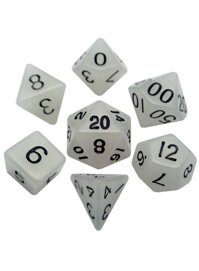 Glow In The Dark Clear 16Mm Polyhedral Dice Set