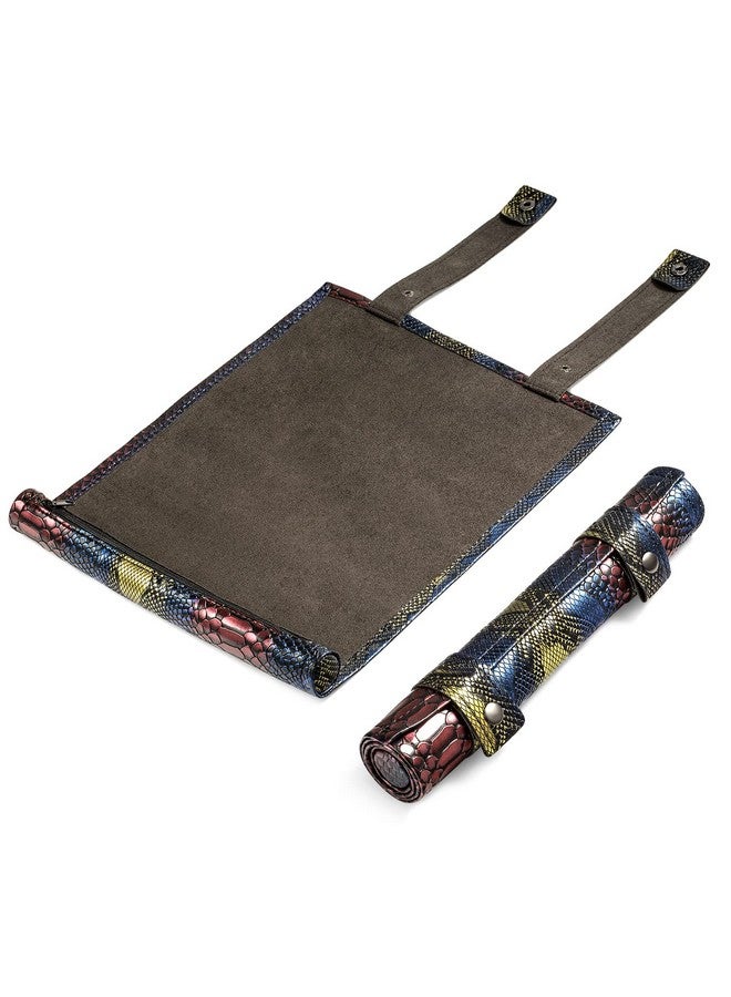 Dice Mat And Storage 2 In 1 Dragon Scale Scroll Pu Leather With Velvet For Table Games Dungeons And Dragons Dnd D&D (Dragon Scale)