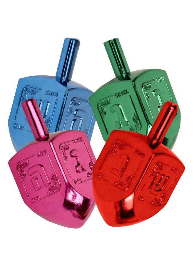 Hanukkah Dreidels Multi Color Metallic Dreidel 10 Pack Medium