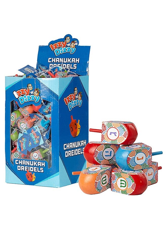 100 Medium Dreidels Hand Painted Wood Dreidels Classic Chanukah Spinning Draidel Game And Prize Bulk Value Pack By Izzy 'N' Dizzy