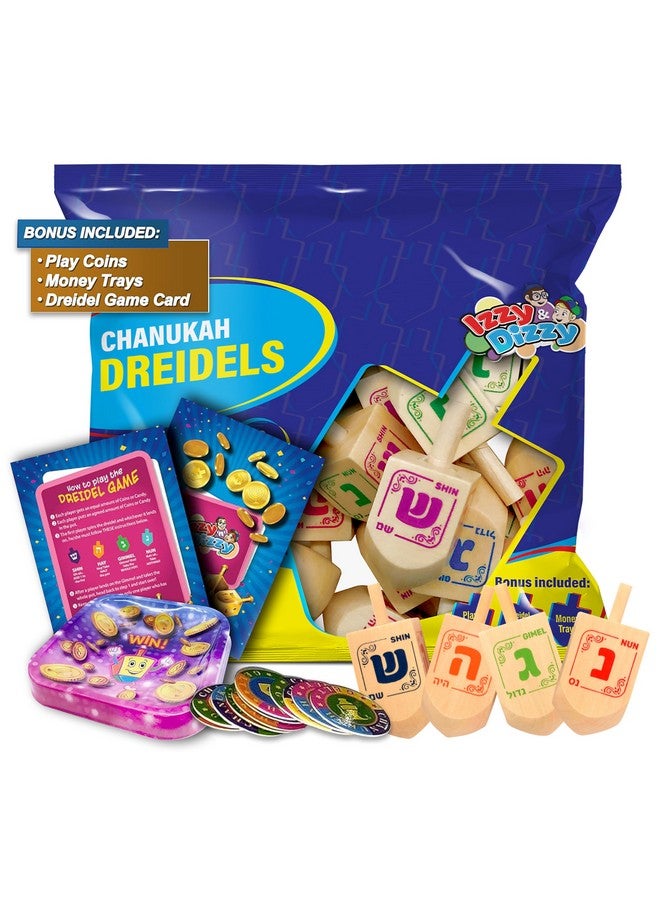 Hanukkah Dreidels Wooden Dreidel 10 Pack Medium