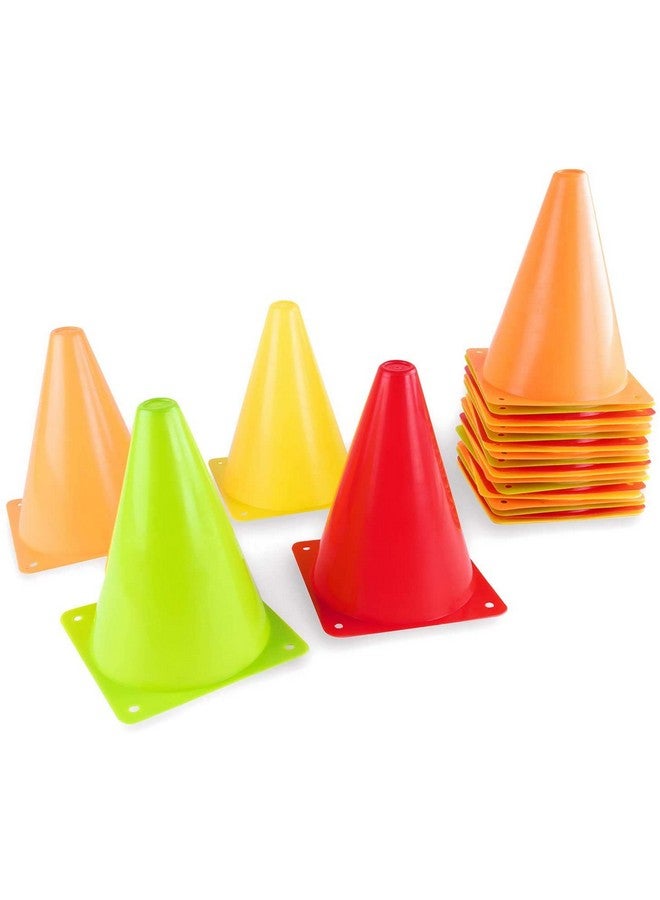 6 Inches Plastic Multicolored Stacking Cones Perfect For Sports Training Set Of 6 Assorted Color (Sstp)