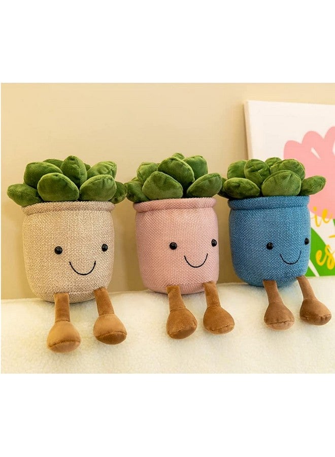 Stuffed Plants Succulent Plush Soft Fluffy Toy Succulent Plants Friend Throw Pillowsucculents Plushies Pillow Toy Room (Blue)
