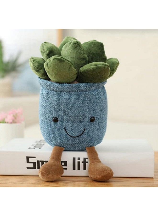 Stuffed Plants Succulent Plush Soft Fluffy Toy Succulent Plants Friend Throw Pillowsucculents Plushies Pillow Toy Room (Blue)