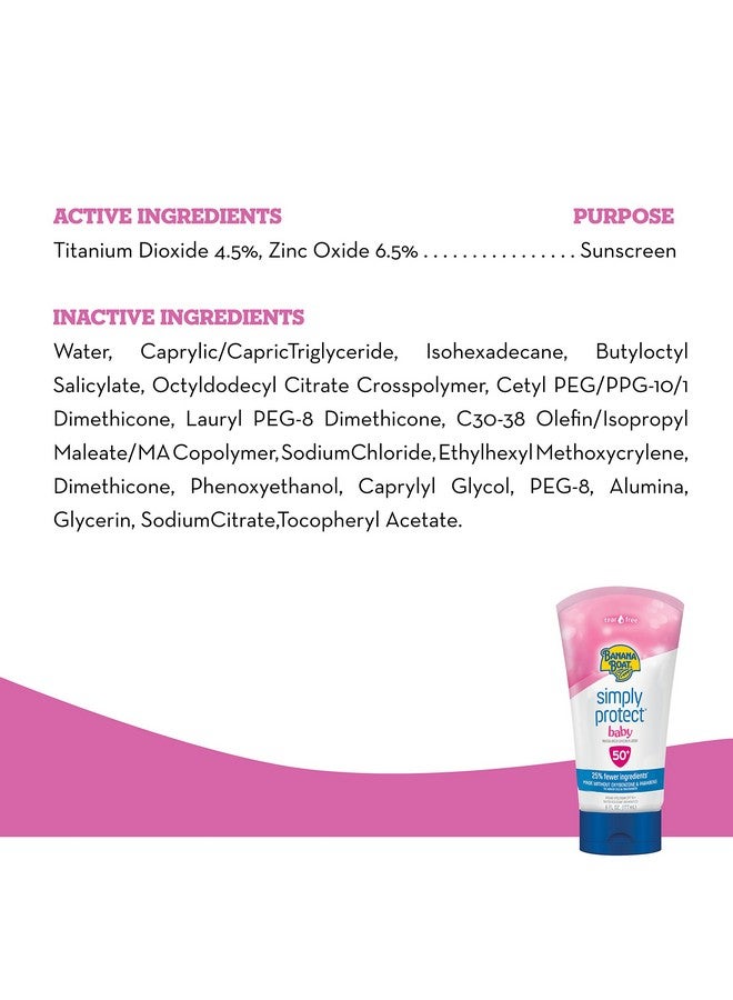 Banana Boat Suncare Banana Boat Simply Protect Mineralbased Sunscreen Lotion For Baby Spf 50+ 6 Oz