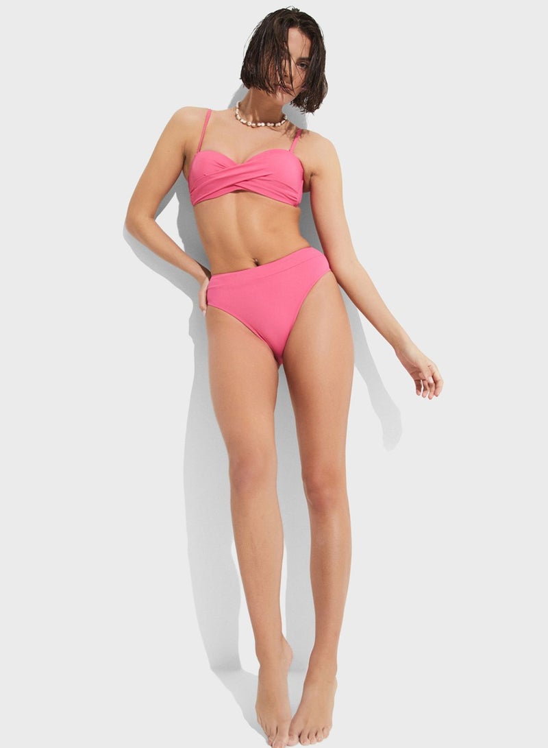 Strappy Twisted Bikini Top & Bottom Set