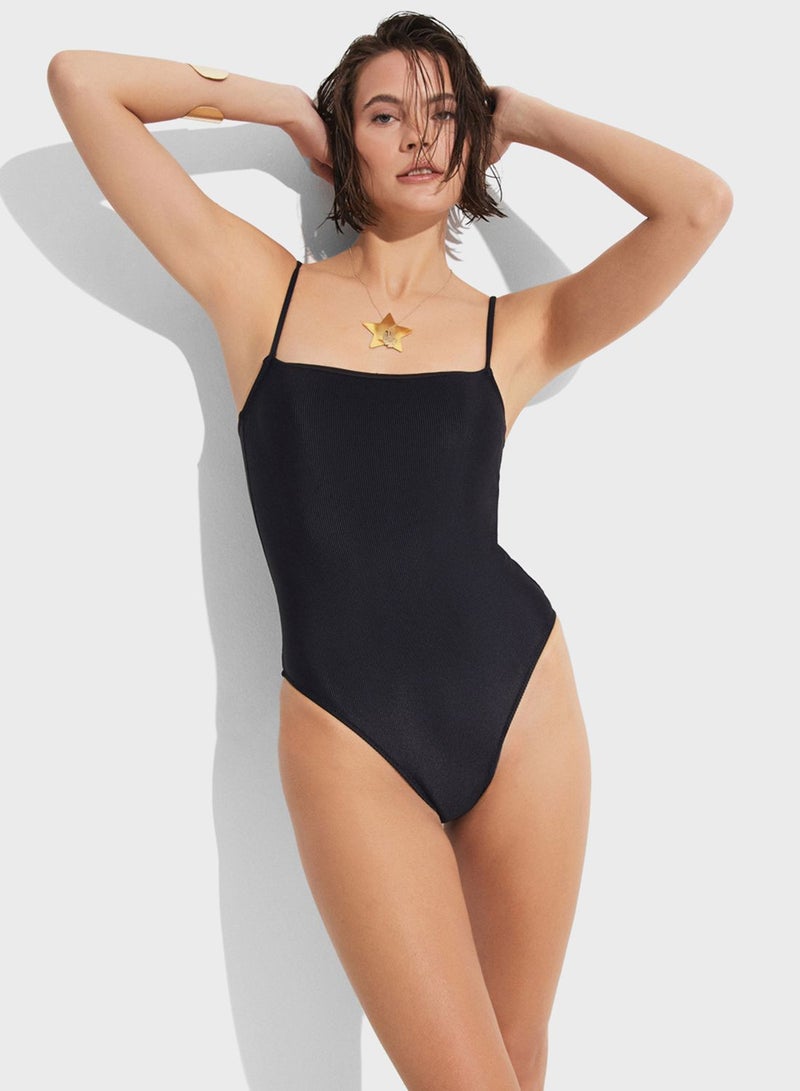 Strappy High Leg Swimsuit