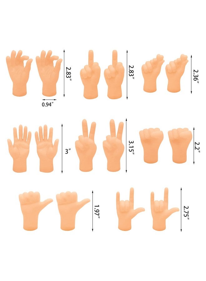 16 Pcs Tiny Finger Hands Mini Rubber Finger Puppets Realistic Little Hand Finger For Puppet Show Gag Performance Party Favors