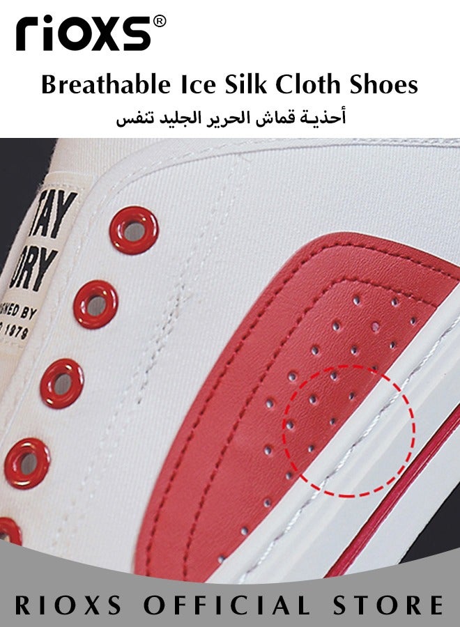 Men's Classic Canvas Low Top Sneakers, High-quality Slip-on Lightweight Breathable Shoes, Fashionable Comfortable Flat Shoes with Non-slip Sole, Casual Canvas Shoes, Suitable for Various Activities