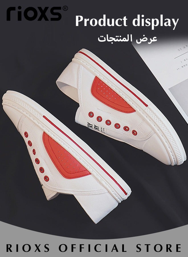Men's Classic Canvas Low Top Sneakers, High-quality Slip-on Lightweight Breathable Shoes, Fashionable Comfortable Flat Shoes with Non-slip Sole, Casual Canvas Shoes, Suitable for Various Activities