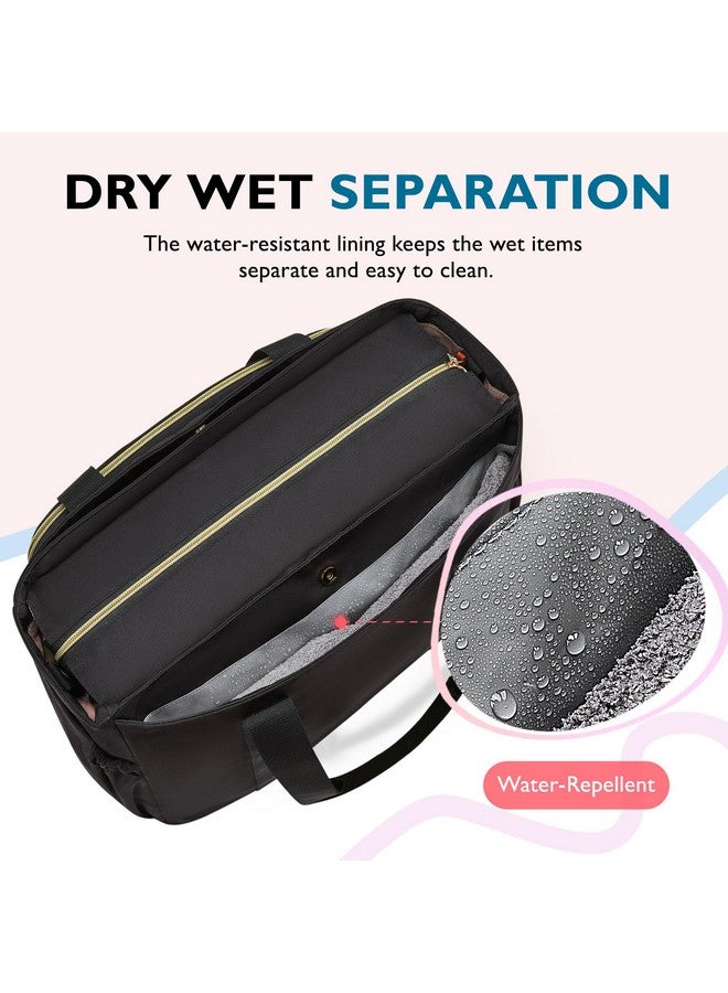 Diaper Bag Tote With Changing Pad Dry And Wet Compartment Large Capacity Baby Bag Crossbody Travel Maternity Bag Black