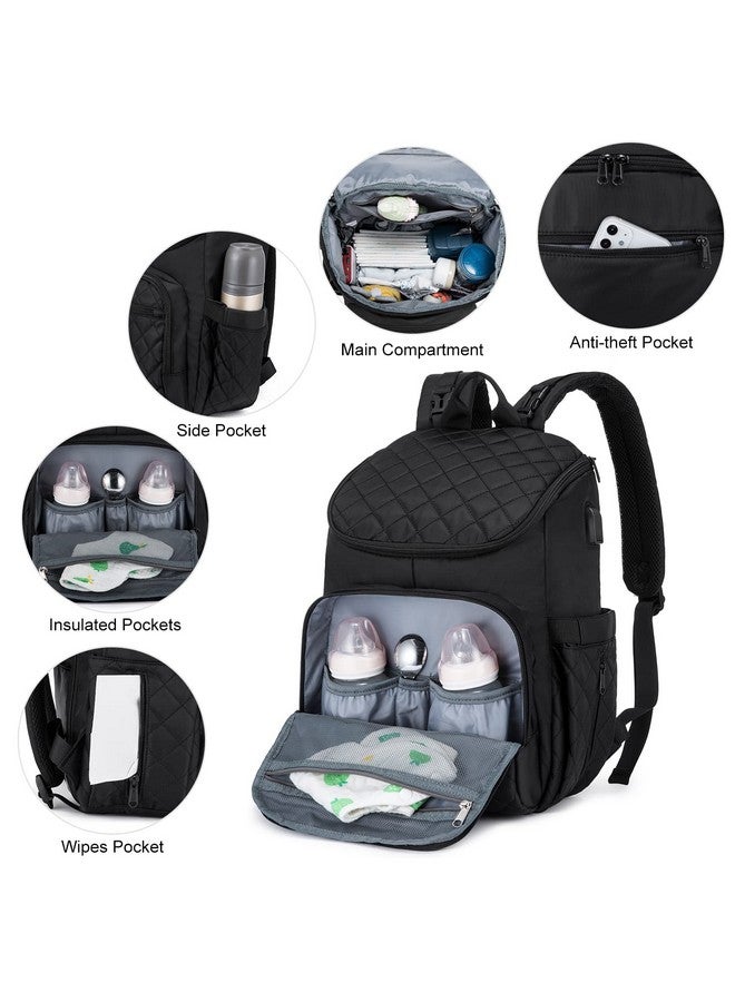 Diaper Bag Backpack Multifunction Travel Backpack With Waterproof Portable Changing Pad Unisex And Stylish