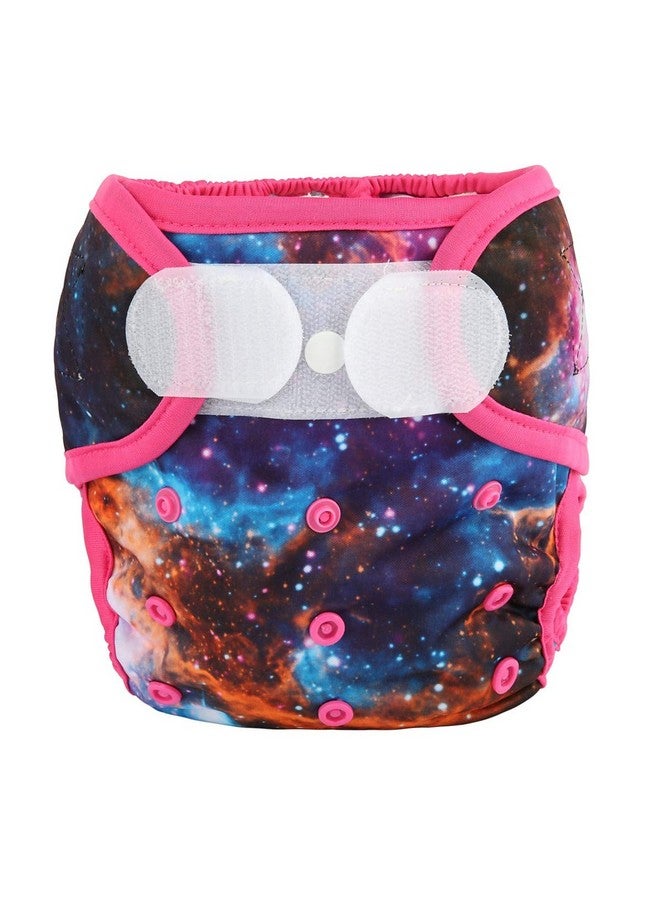 Baby Cloth Diaper Cover Nappy Hook And Loop Double Gusset 6.6Lbs To 33Lbs (Solar System)