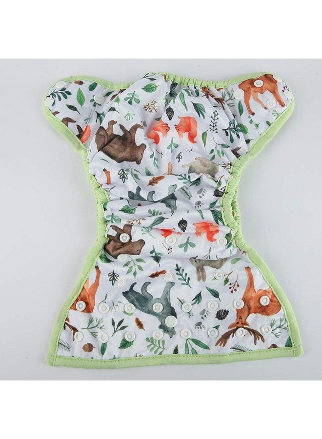 Baby Diaper Cover Nappy One Size 10Lbs To 36Lbs (Watercolour Animals)