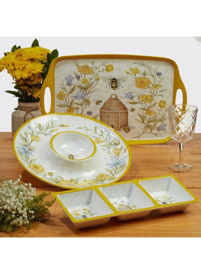 Bee Sweet 11 Melamine Dinner Plate Set Of 6 Multicolor Large