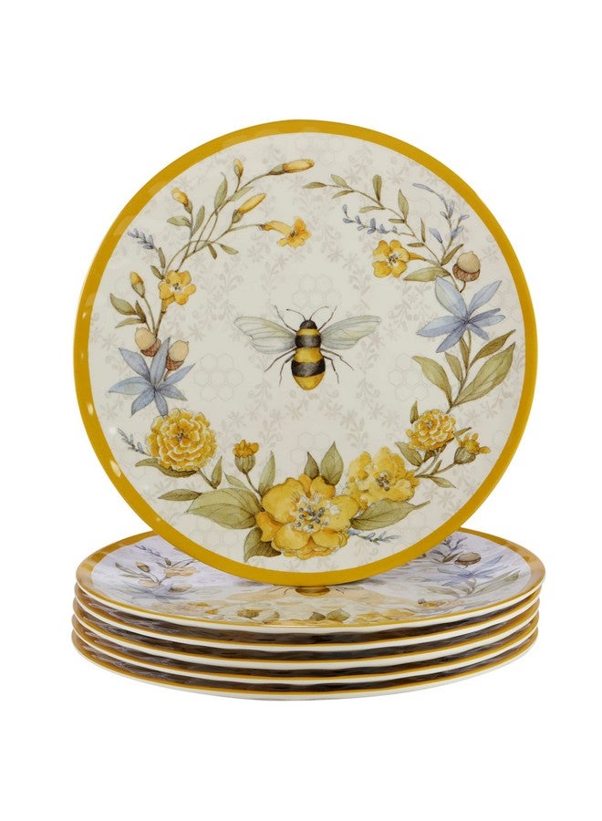 Bee Sweet 11 Melamine Dinner Plate Set Of 6 Multicolor Large